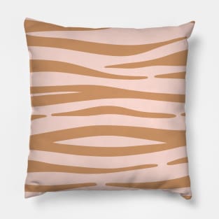 Boho Pink Tiger Animal Print Stripes design Pillow