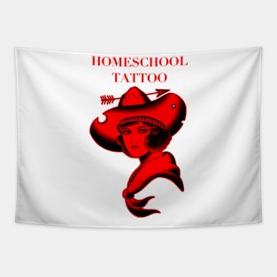 HomeSchoolTattoo Cowgirl (RED) Tapestry