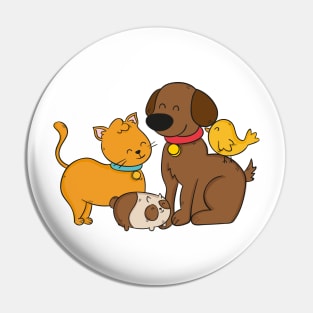 Happy Animals Illustartion Pin