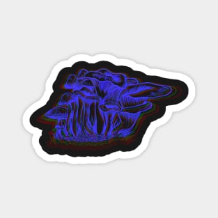 Blue Chrome Mushrooms Magnet