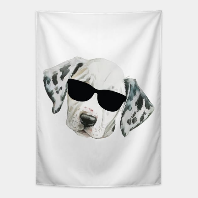 Funny Dalmatian Puppy Dog with sunglasses Tapestry by Arabic calligraphy Gift 