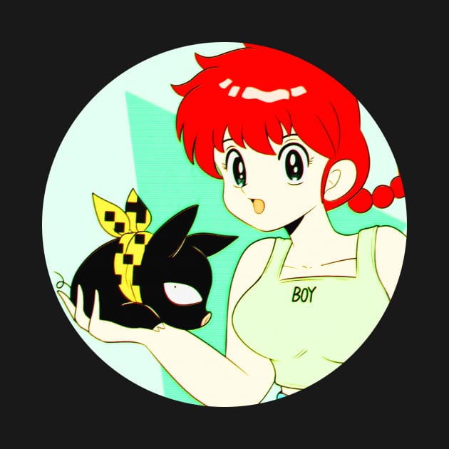 ranma and p-chan by robinchan33