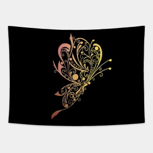 Golden Butterfly Tattoo Tapestry