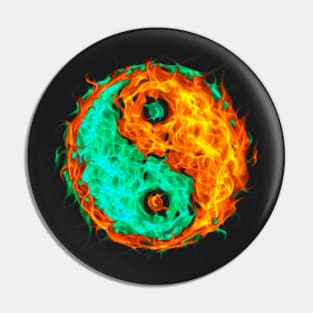 Yin Yang Fire and Ice Pin