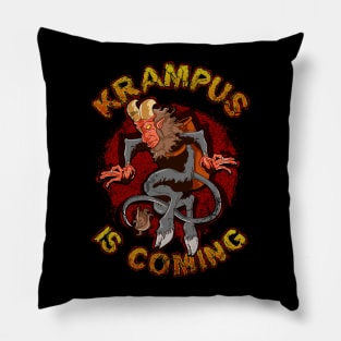 Krampus Is Coming Christmas Humor Funny Pillow