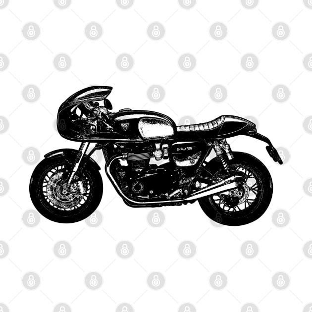 Thruxton TFC Cafe Racer Sketch Art by KAM Std