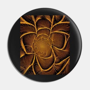 Fractal Lattice Pattern - Gold and Black Aesthetic - A.I. art Pin