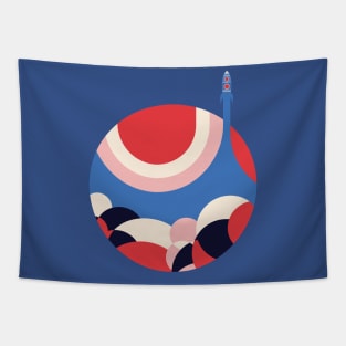 moon rocket Tapestry