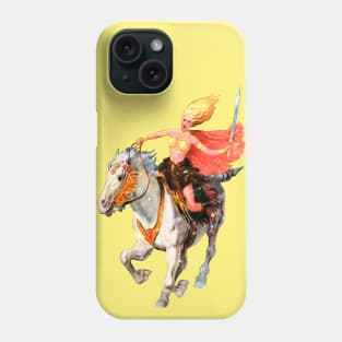 Power Girl Warrior Sword Horseback White Snow Retro Comics Vintage Woman Cover Fantastic Adventures Phone Case