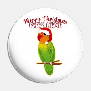 Funny LoveBird Agarpornis Merry Christmas Every birdie Pin