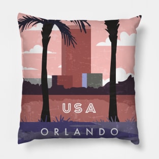 Orlando, USA. Retro travel poster Pillow