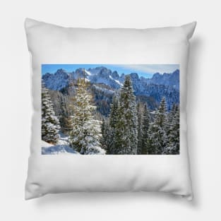 Snowy Trees on Monte Lussari Pillow