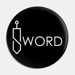 Sword Wordmark Pin