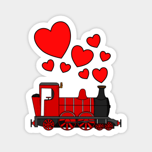 Valentines Day Train Steam Engine Love Hearts Magnet