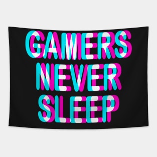 GAMING - GAMERS NEVER SLEEP - TRIPPY 3D GAMING Tapestry