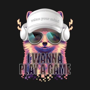 I wanna play a game fox sunglasses white cap & headphone T-Shirt