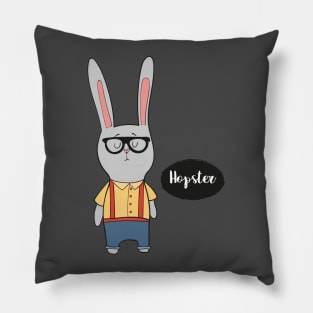 Hopster- Funny Rabbit Hipster Gift Pillow