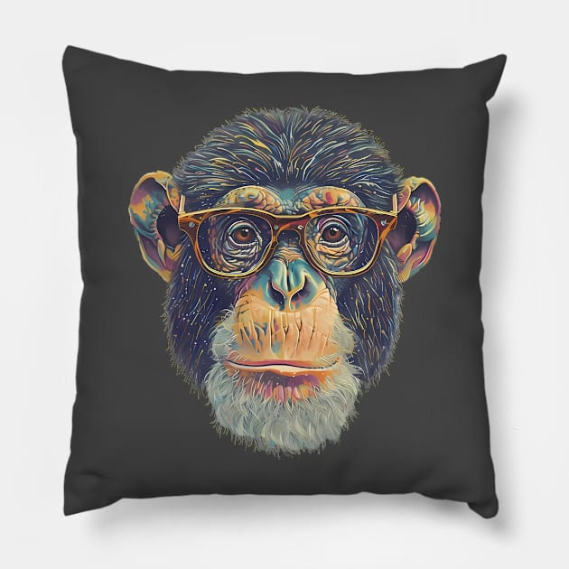 Jungle Crooner: Swinging Sinatra Takes the Stage! Pillow by Carnets de Turig