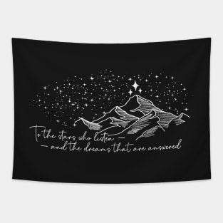 ACOTAR to the stars quote white Tapestry