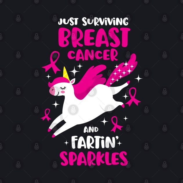 Breast Cancer Survivor Farting Unicorn by jomadado