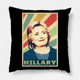 Hillary Clinton Vintage Colors Pillow