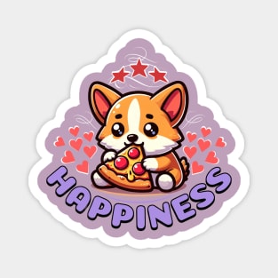 Corgi Eating Pizza Magnet