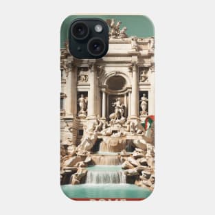 Trevi Fountain Rome Italy Vintage Tourism Travel Poster Phone Case