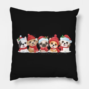 Holiday Puppies, Dogs Vector, Artwork, Design Pillow