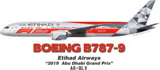 Boeing B787-9 - Etihad Airways "2019 Abu Dhabi Grand Prix" Magnet