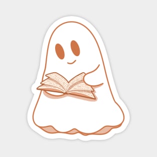 A reading ghost with a book Magnet