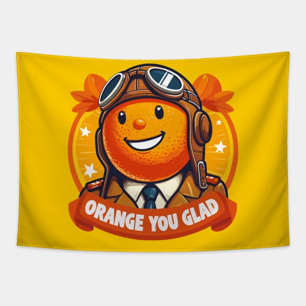 Orange You Glad: Vintage Pilot Fun Tapestry by SimplyIdeas