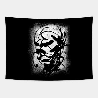 Samurai Vintage - minimal abstract ink Tapestry