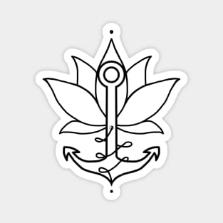 Anchor with Lotus flower Magnet