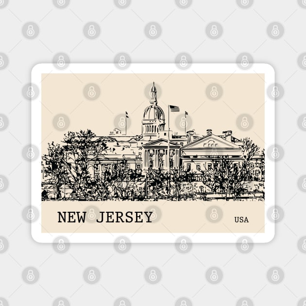 New Jersey State USA Magnet by Lakeric