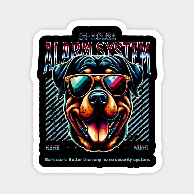 Bark Alert Rottweiler Dog Magnet by Miami Neon Designs