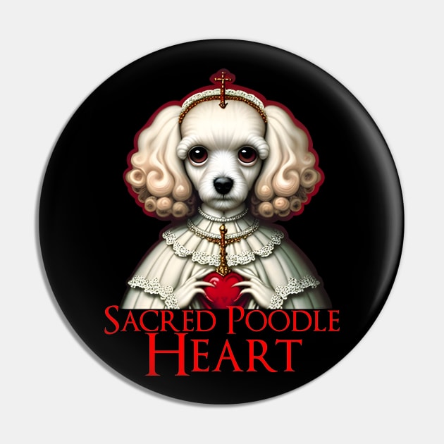 Sacred Poodle Heart Pin by chilangopride