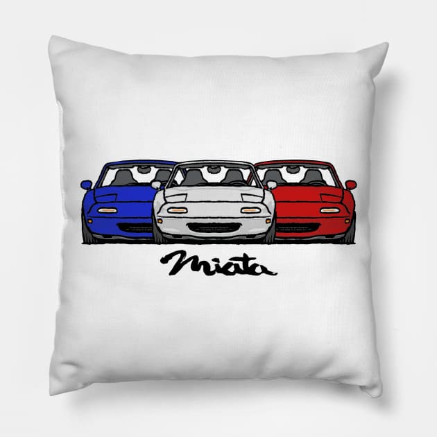 MX5 Miata NA Trio Pillow by Woreth