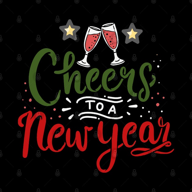 cheers to a new year tshirt by boufart