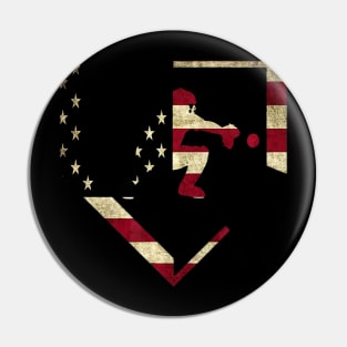 Baseball Catcher Gear American Flag Baseballin Pin