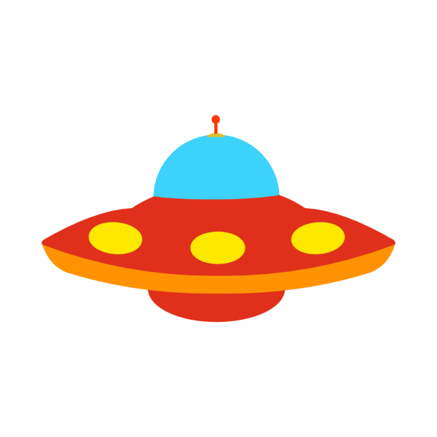 Ufo flying saucer spaceship by Cute Tees Kawaii