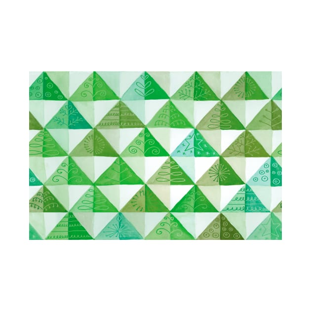 Watercolor quilt - green by MariaMahar