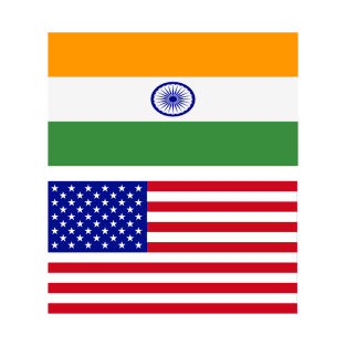 USA and Bharat India Flag T-Shirt