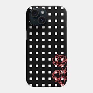 Abstract Geometric Rectangles Nature Red Rose Phone Case