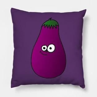 Happy Smiling Eggplant Pillow