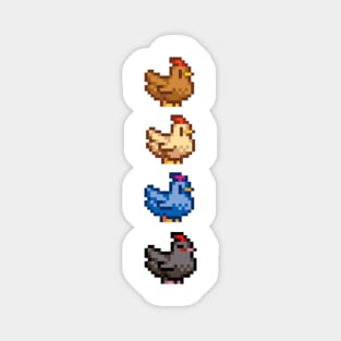 4 Chickens of Stardew Valley Magnet