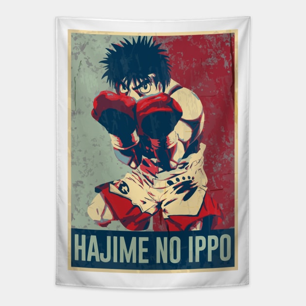 Hajime no Ippo in Hope and Distressed Style Tapestry by DeathAnarchy