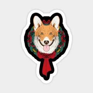 Christmas Corgi Magnet