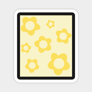 pattern flower aesthetic yellow Magnet