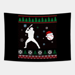 Christmas Baseball T-Shirt For Kids Men Ball Santa Pajama Tapestry