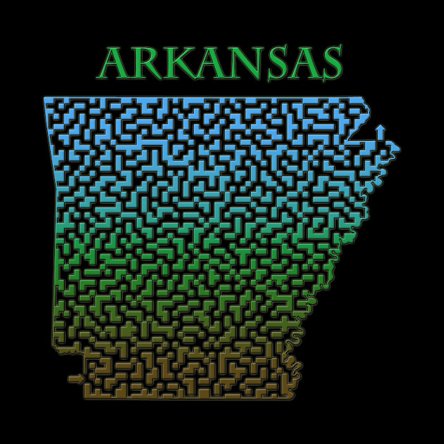 Arkansas State Outline Colorful Maze & Labyrinth - Arkansas - Phone Case